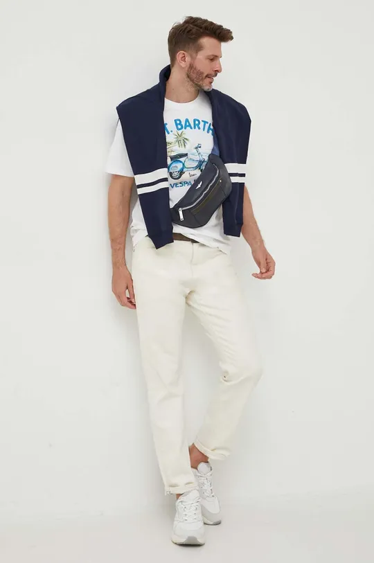 Βαμβακερό μπλουζάκι MC2 Saint Barth λευκό