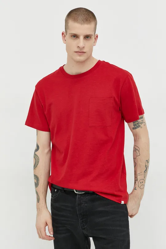 czerwony Solid t-shirt bawełniany