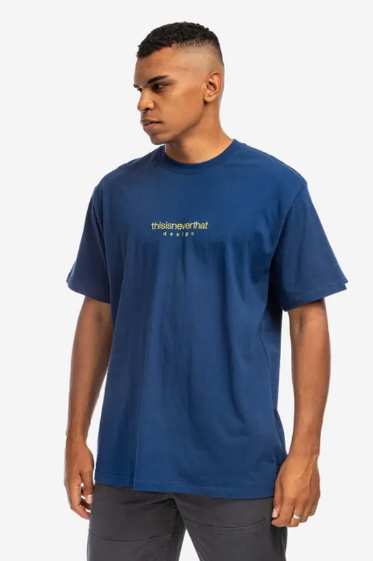 σκούρο μπλε Βαμβακερό μπλουζάκι thisisneverthat L-Logo Tee Ανδρικά