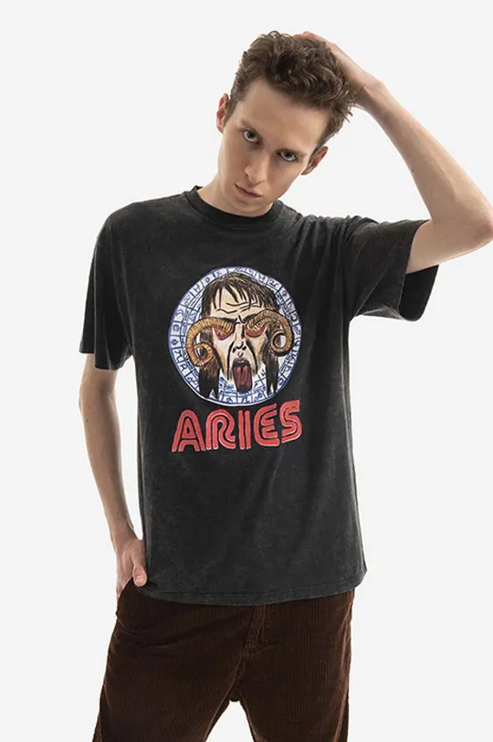 чёрный Хлопковая футболка Aries Astrology For Aliens SS Tee Мужской
