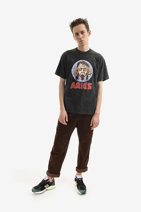Бавовняна футболка Aries Astrology For Aliens SS Tee чорний