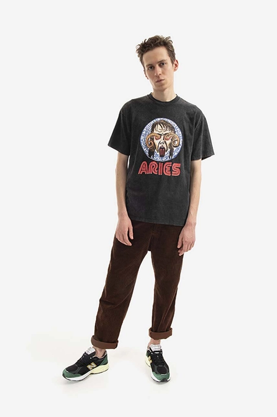 Βαμβακερό μπλουζάκι Aries Astrology For Aliens SS Tee μαύρο