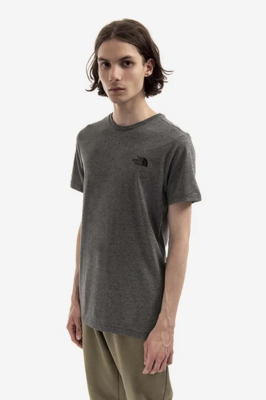 gray The North Face cotton T-shirt S/S Simple Dome Tee Men’s