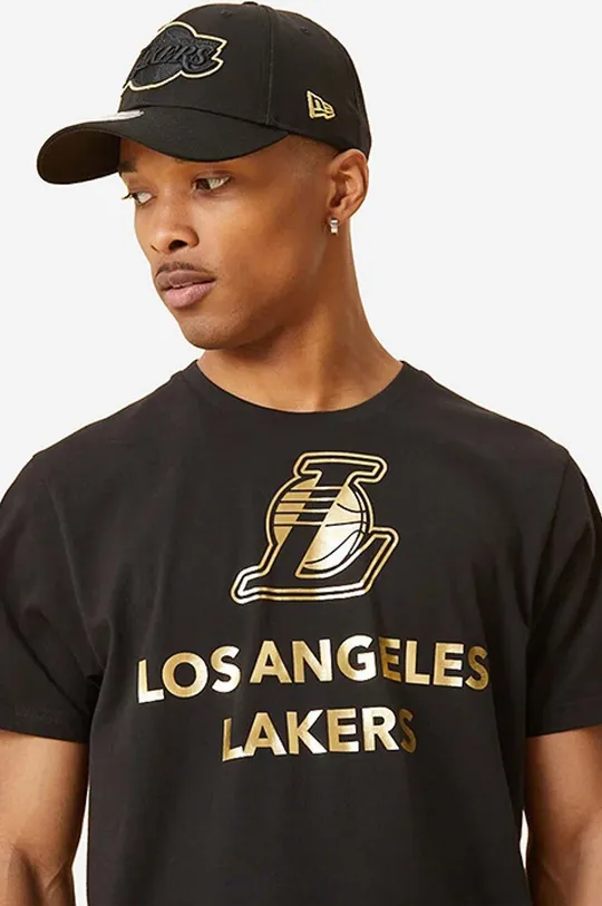New Era tricou din bumbac Metallic Lakers  100% Bumbac
