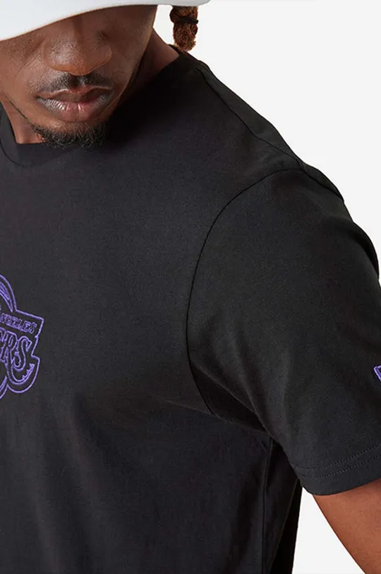 New Era t-shirt bawełniany NBA Chain Stitch Lakers Męski