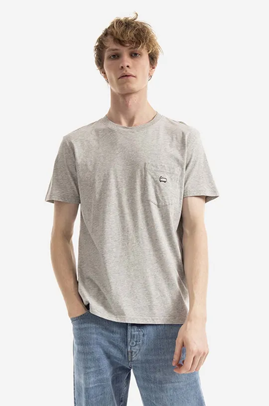 сив Памучна тениска Woolrich Pocket Tee CFWOTE0060MRUT2926 Чоловічий