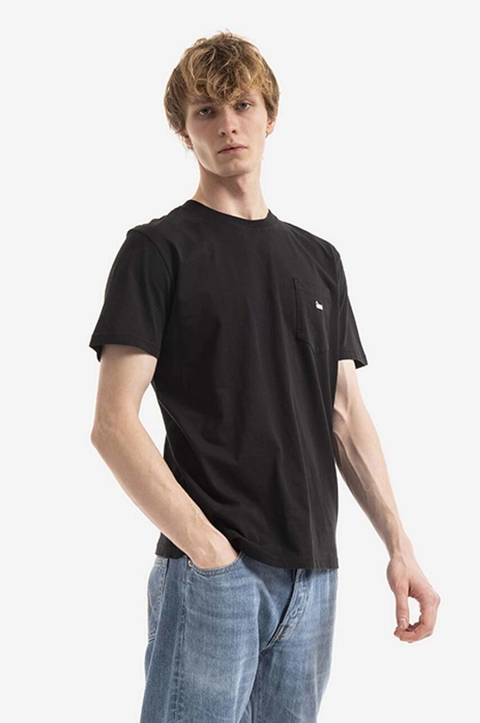 чорний Бавовняна футболка Woolrich Pocket Tee CFWOTE0060MRUT2926 Чоловічий