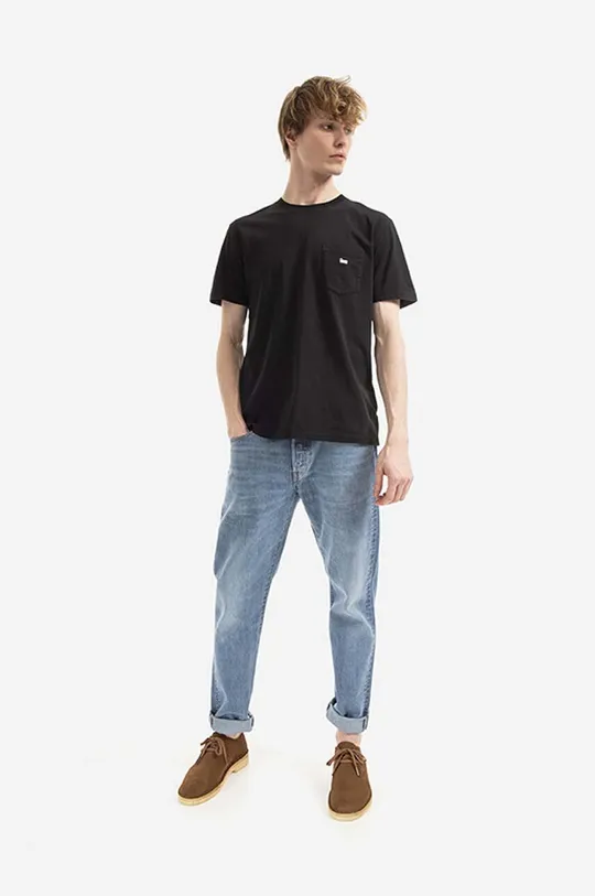 Bavlněné tričko Woolrich Pocket Tee černá