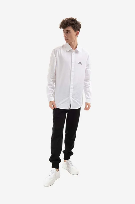 Βαμβακερό πουκάμισο A-COLD-WALL* Shirt Cotton Twill λευκό