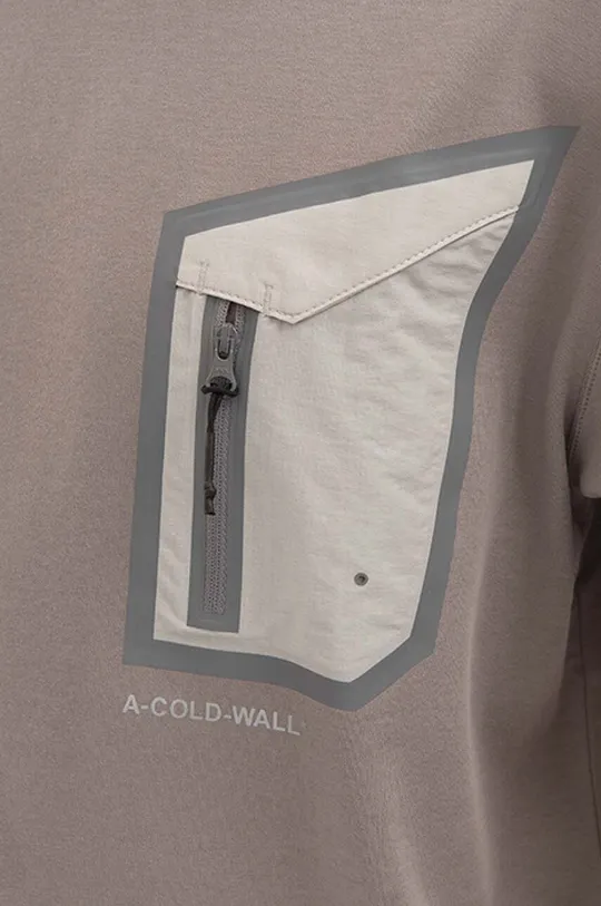 šedá Bavlněné tričko A-COLD-WALL* Technical Polygon T-Shirt ACWMTS089 BLACK