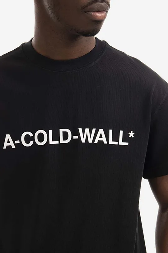 černá Bavlněné tričko A-COLD-WALL* Essential Logo T-shirt