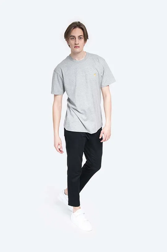 Bavlnené tričko Carhartt WIP sivá