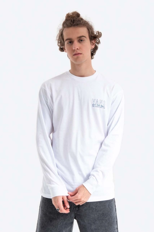 white Vans cotton longsleeve top Moonstone Beach Men’s