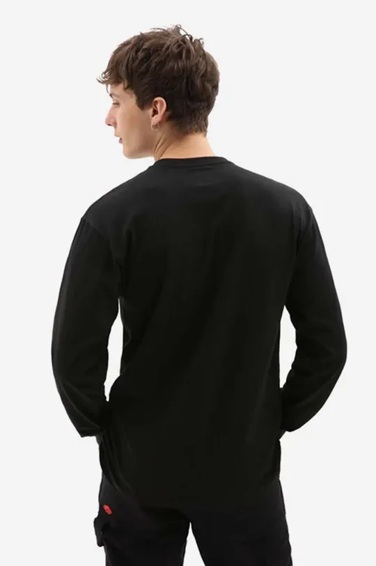 Памучна блуза с дълги ръкави Vans Anaheim Lips черен