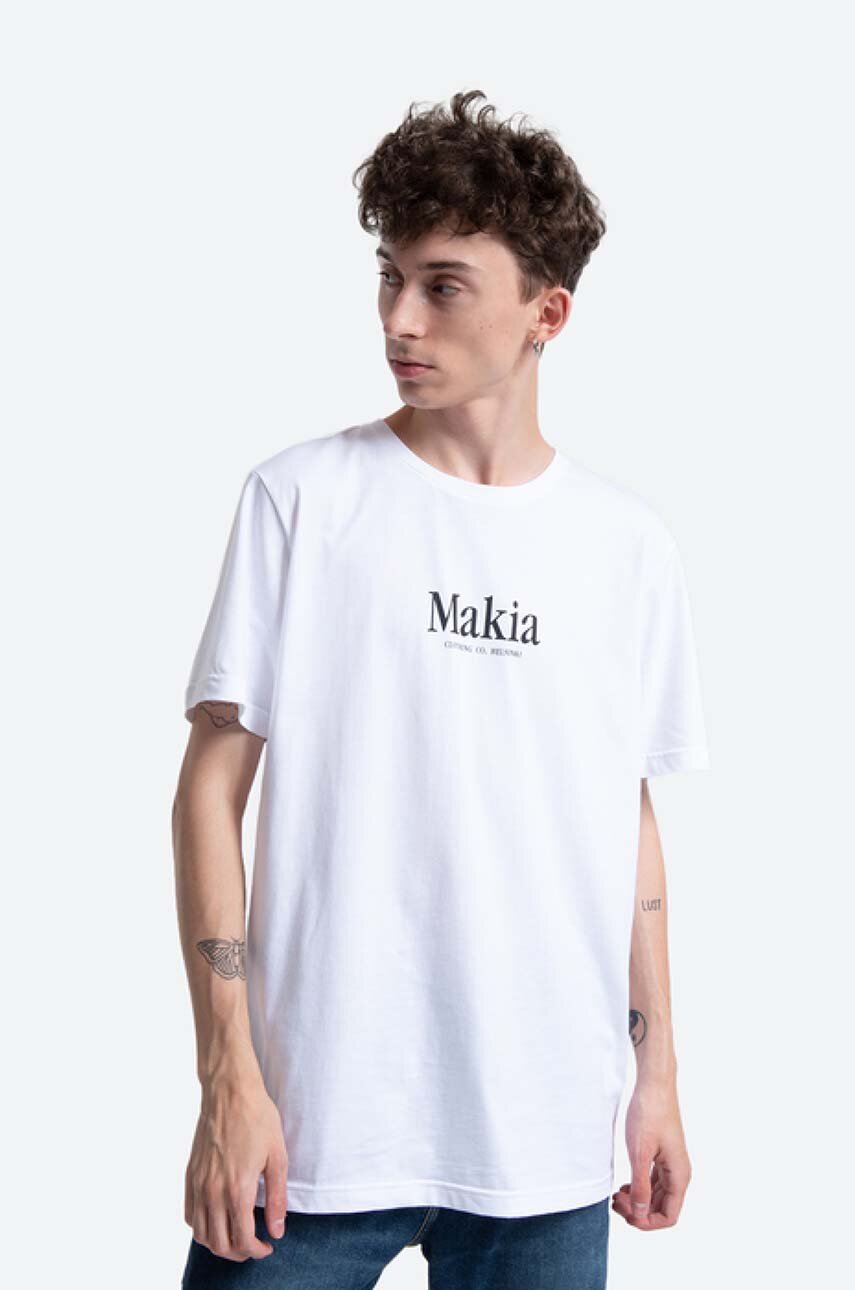 bianco Makia t-shirt in cotone Strait Uomo