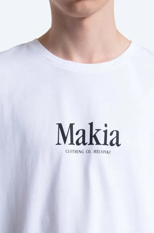 biały Makia t-shirt bawełniany Strait