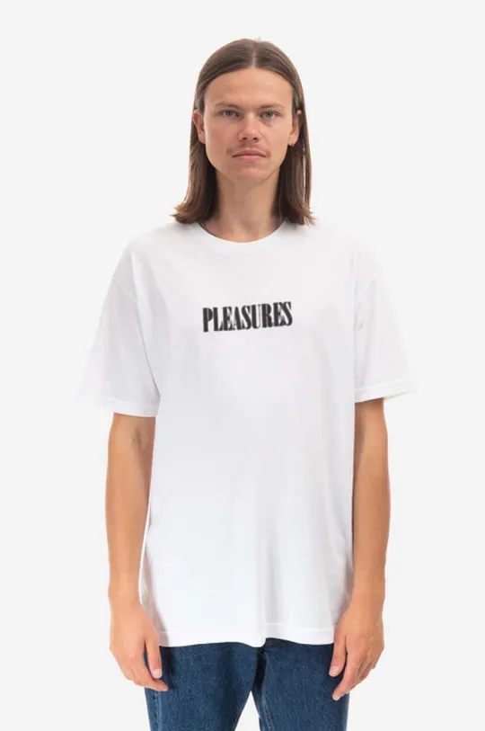 white PLEASURES cotton T-shirt Men’s