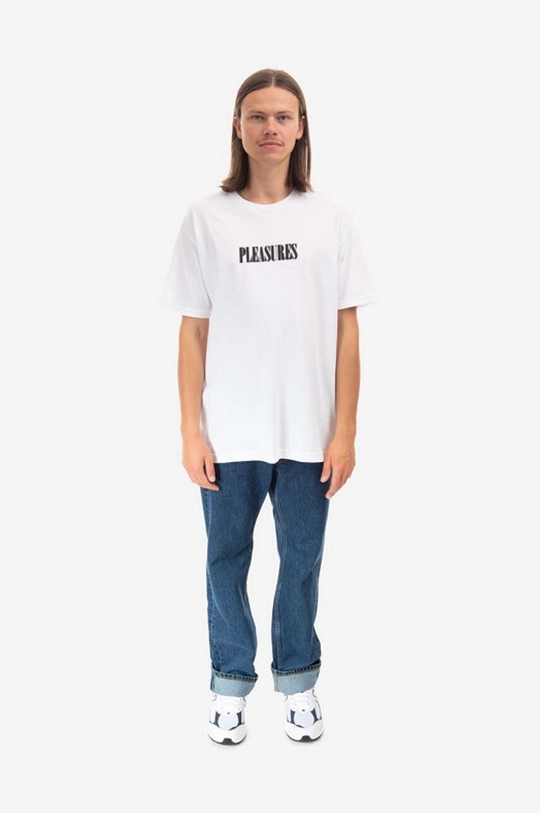 PLEASURES cotton T-shirt white