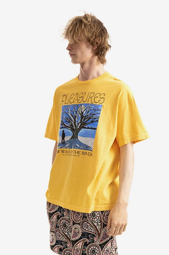 PLEASURES cotton T-shirt River Pigment Men’s