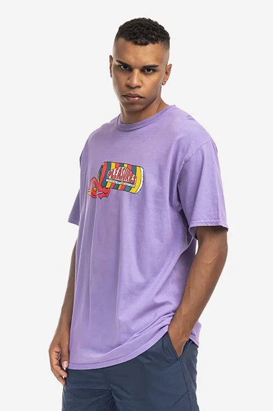 fialová Bavlněné tričko PLEASURES Suck Washed Pánský