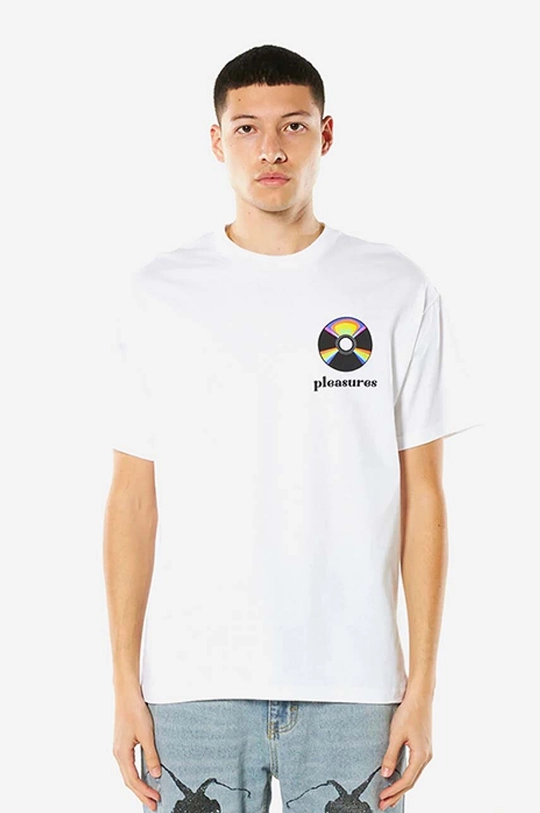 white PLEASURES cotton T-shirt Spin Men’s