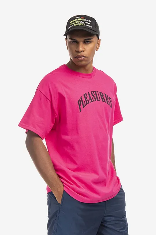 růžová Bavlněné tričko PLEASURES Surprise Pánský