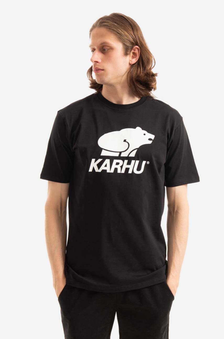 czarny Karhu t-shirt bawełniany Basic Logo T-shirt Męski