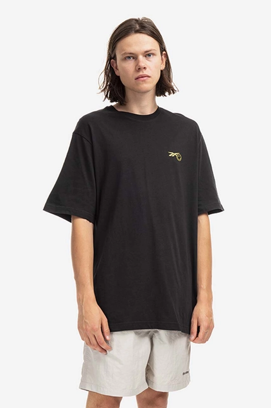 černá Bavlněné tričko Reebok Classic Smiley SS Tee Pánský