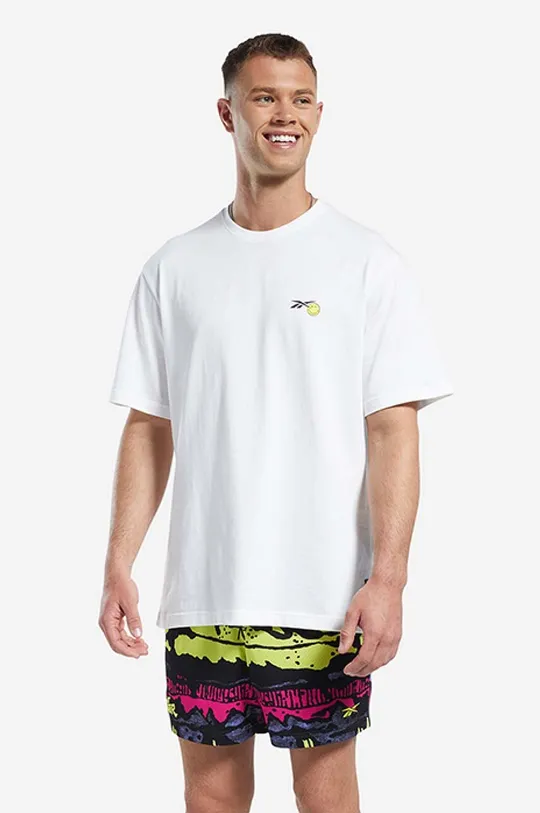 λευκό Βαμβακερό μπλουζάκι Reebok Classic Smiley SS Tee Ανδρικά
