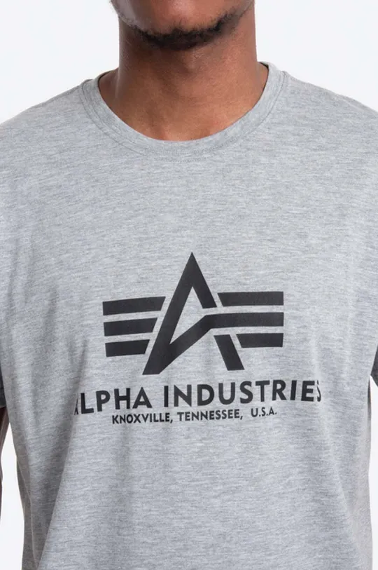 szary Alpha Industries t-shirt bawełniany Basic T-Shirt