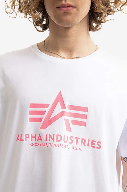 λευκό Βαμβακερό μπλουζάκι Alpha Industries Basic