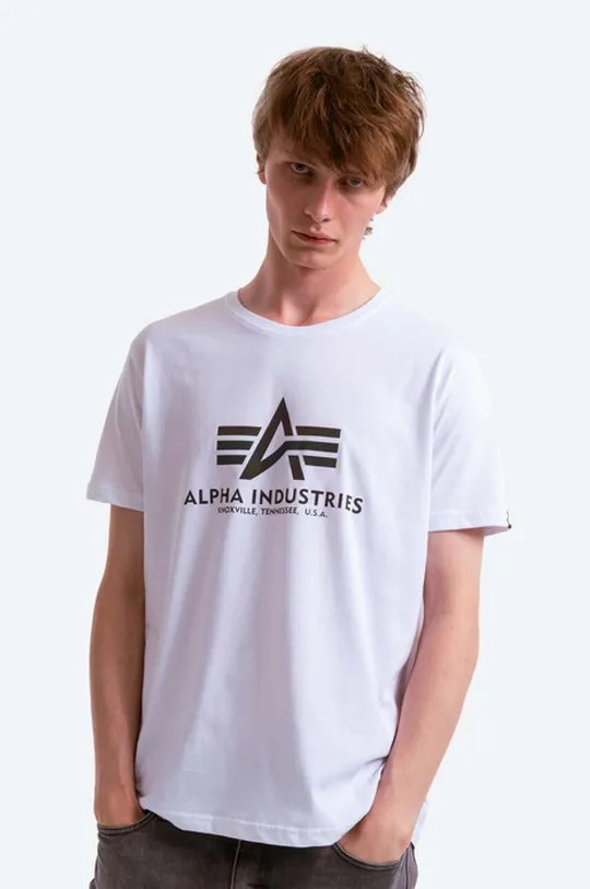 λευκό Βαμβακερό μπλουζάκι Alpha Industries Rainbow Reflective Ανδρικά