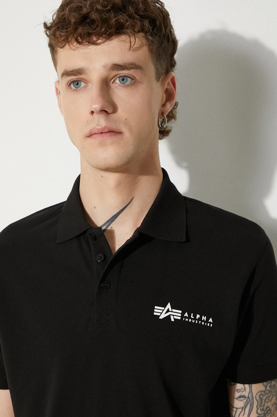 Alpha Industries cotton polo shirt Basic 106600.03 black