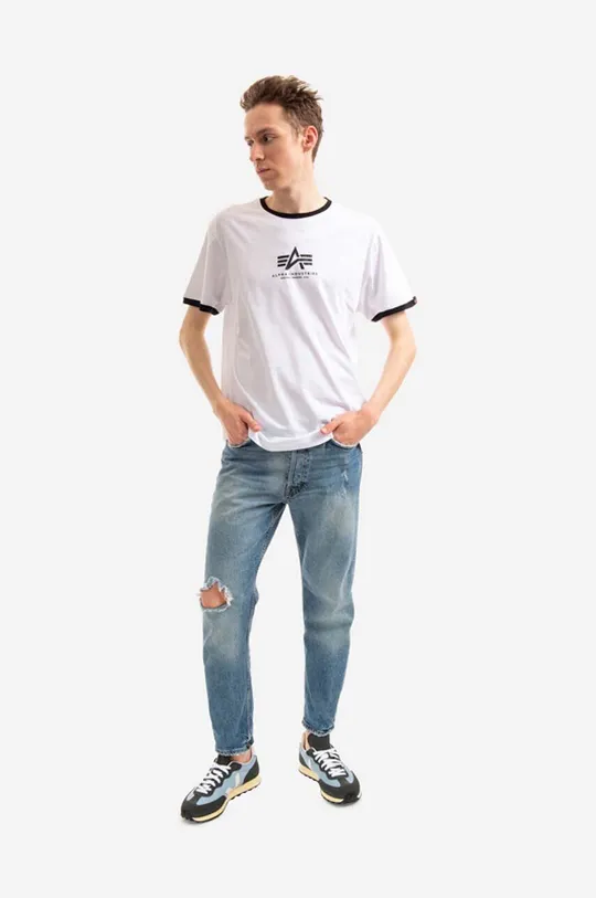 Хлопковая футболка Alpha Industries Tee Contrast белый