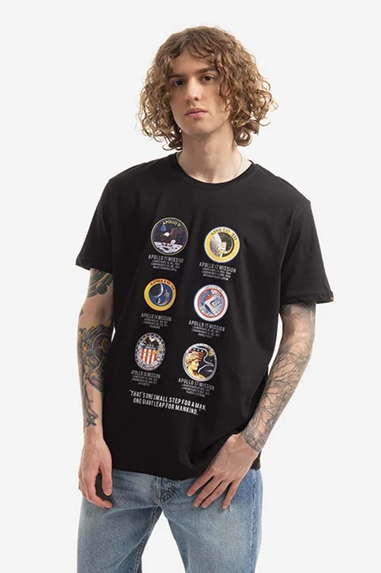 czarny Alpha Industries t-shirt bawełniany Apollo Mission Męski