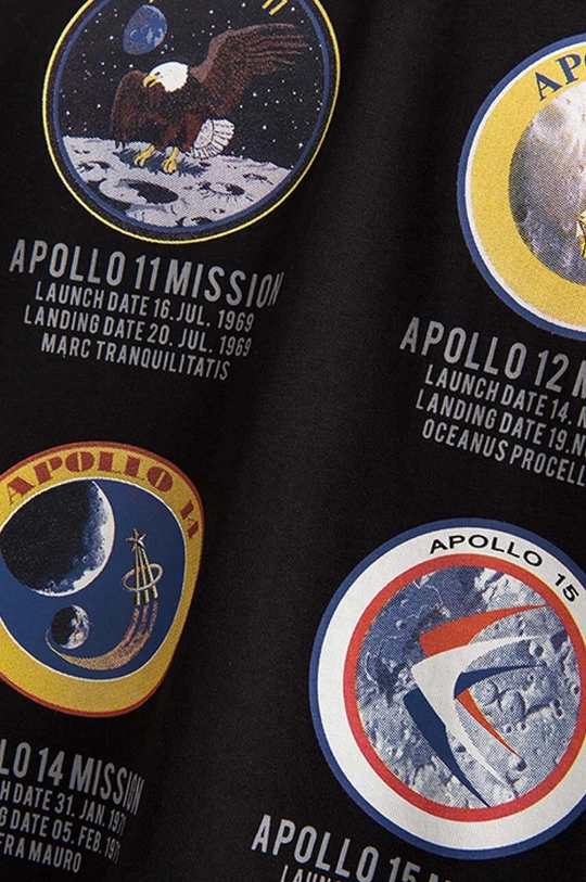 μαύρο Βαμβακερό μπλουζάκι Alpha Industries Apollo Mission