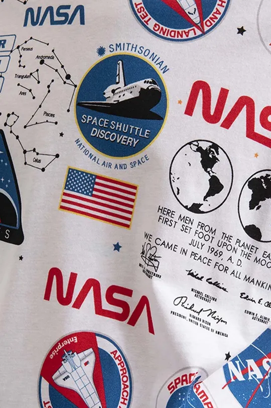 biela Bavlnené tričko Alpha Industries x NASA