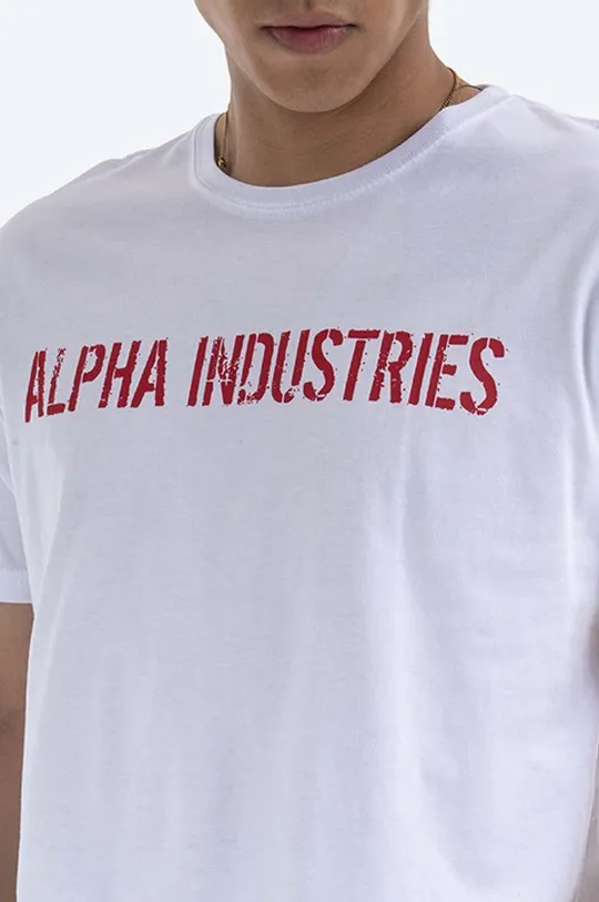 λευκό Βαμβακερό μπλουζάκι Alpha Industries RBF Moto
