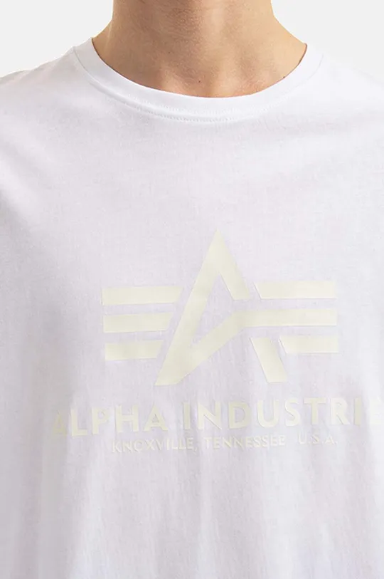 biały Alpha Industries t-shirt bawełniany Basic T Kryptonite