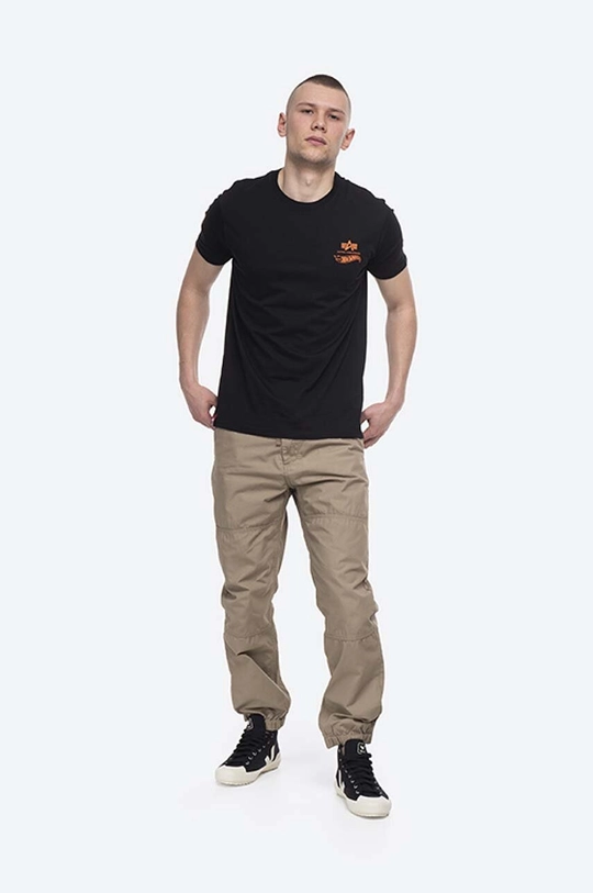 Bavlněné tričko Alpha Industries Flame T černá