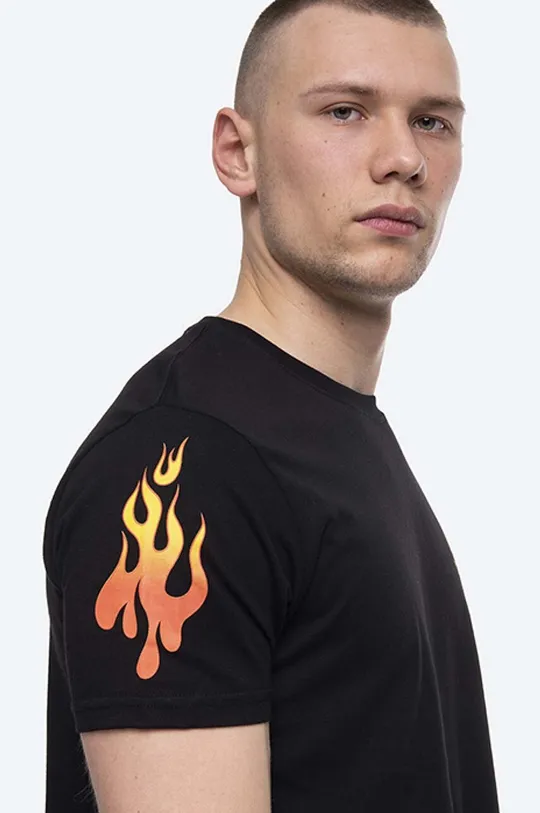 black Alpha Industries cotton T-shirt Flame T