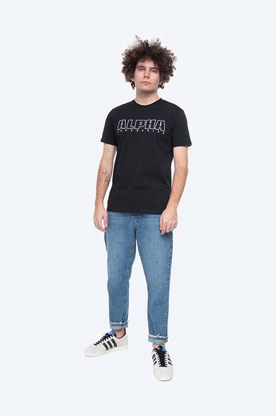 Alpha Industries t-shirt bawełniany Embroidery Heavy Tee czarny