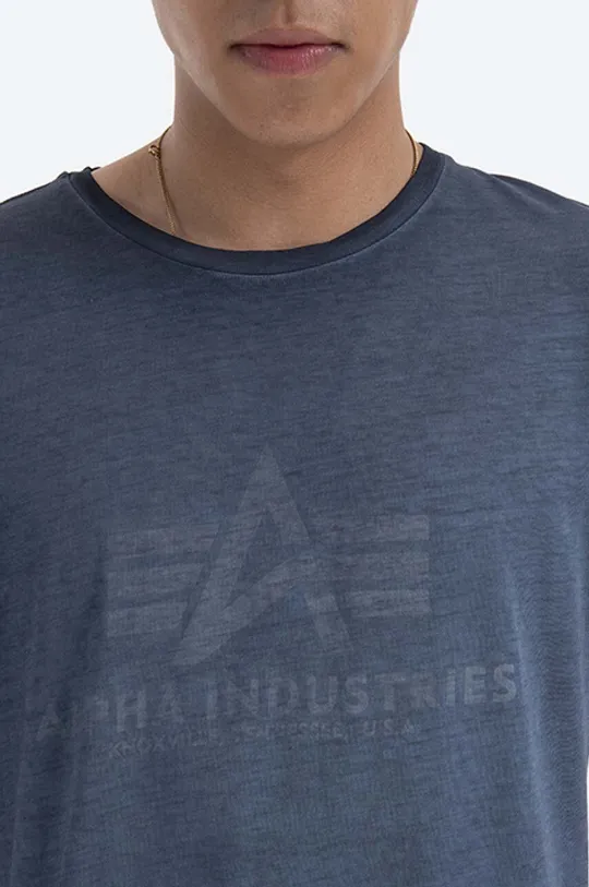 голубой Хлопковая футболка Alpha Industries Basic Tee Oildye