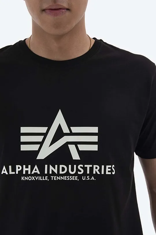 чёрный Хлопковая футболка Alpha Industries Basic T Kryptonite