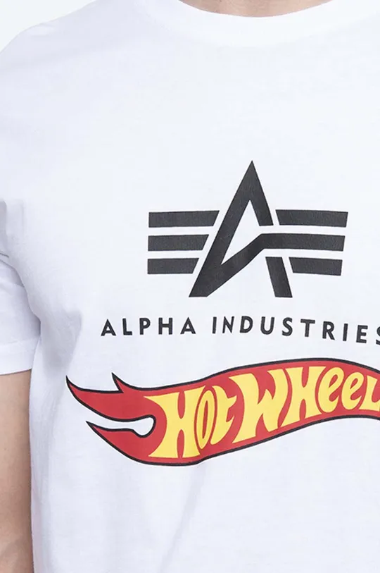 alb Alpha Industries tricou din bumbac Hot Wheels Flag