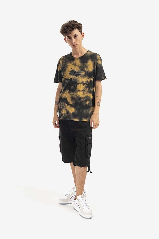 Bavlnené tričko Alpha Industries Basic Tee Batik žltá