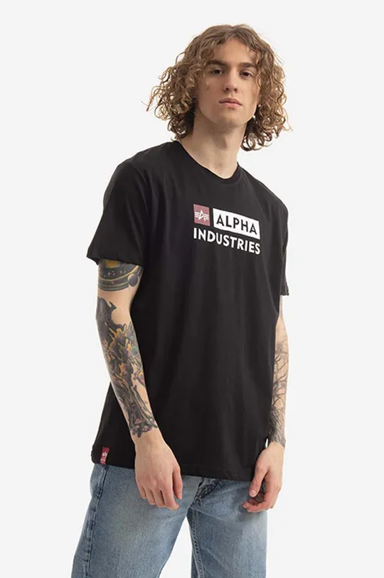Βαμβακερό μπλουζάκι Alpha Industries Alpha Block-Logo Tee