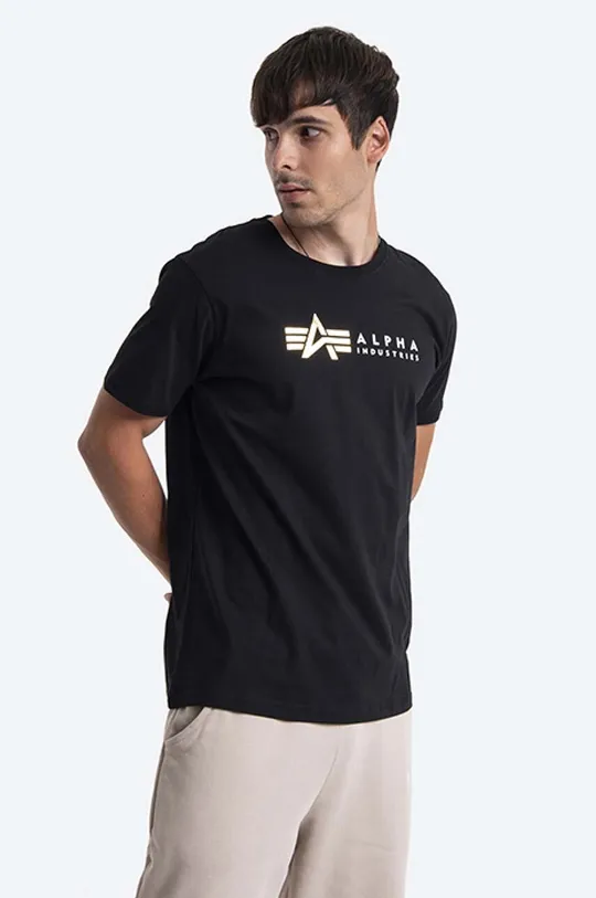Alpha Industries cotton T-shirt  Alpha Industries Label 118502FP 03  100% Cotton