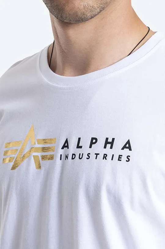 Bombažna kratka majica Alpha Industries Koszulka Alpha Industries Label 118502FP 09 Moški