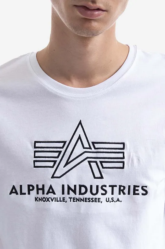 бял Памучна тениска Alpha Industries